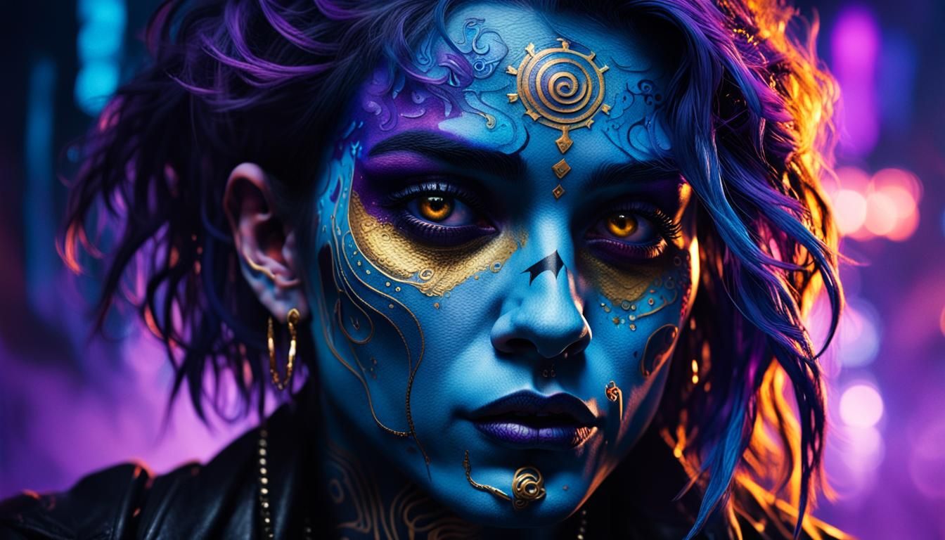 Cosmic Horror Personifies Social Anxiety in Cyberpunk Style