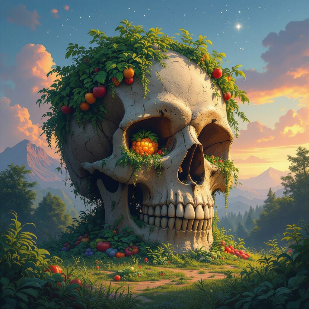 Skull Garden: Lush Vegetation on Ancient Giant
