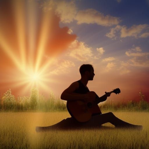 Heavenly Sunset Music: Divine Sunshine and Clouds