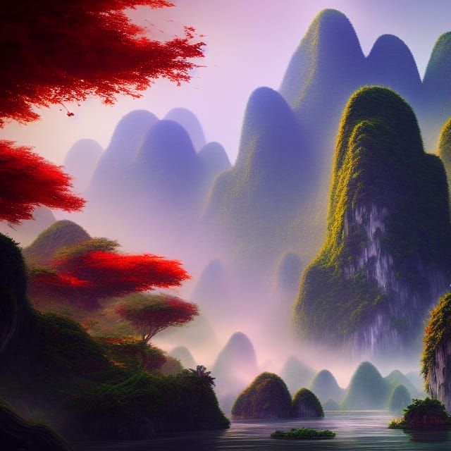 Mù Cang Chải Vietnam: Detailed Matte Painting in 8K