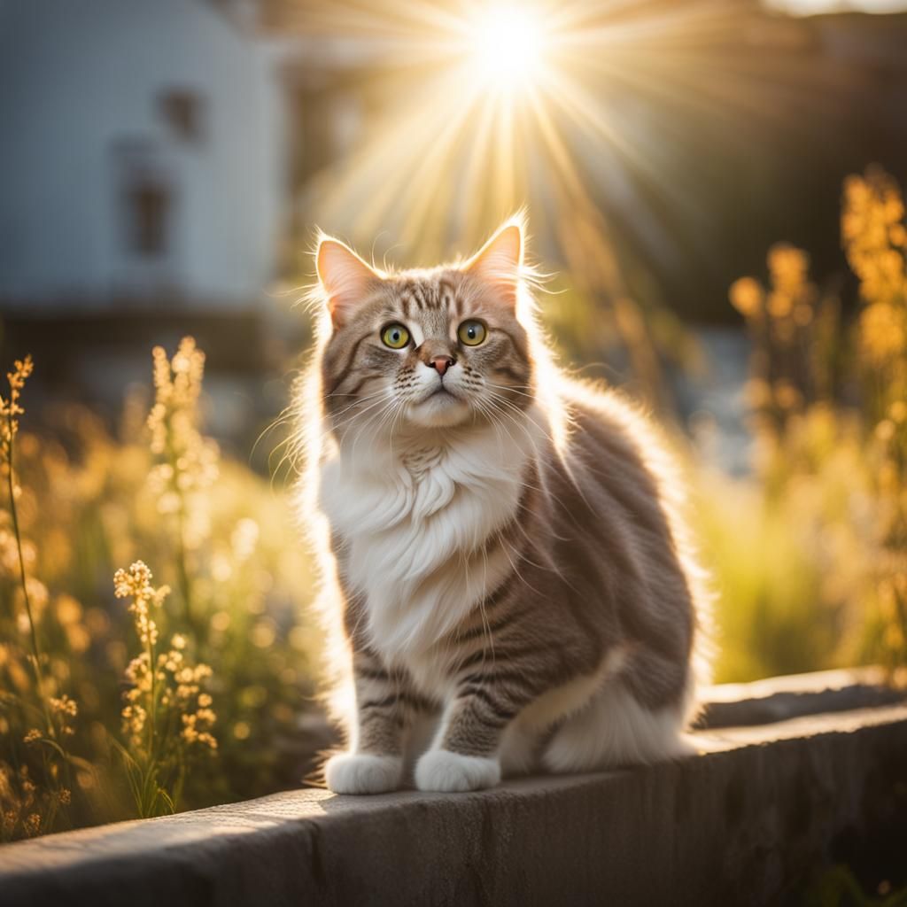 Cat in Heavenly Sunlight