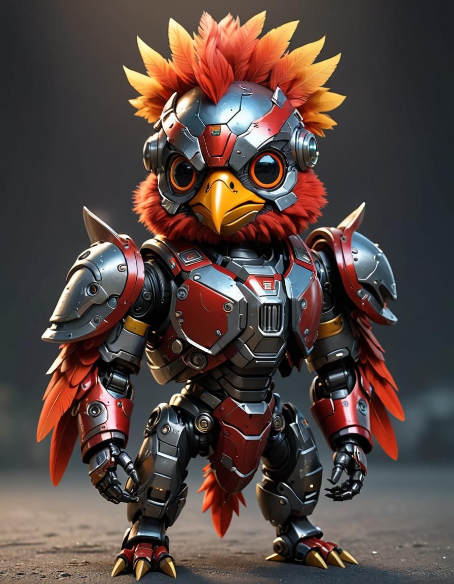 Armored Baby Birds: Whimsical Sci-Fi Fantasy Art