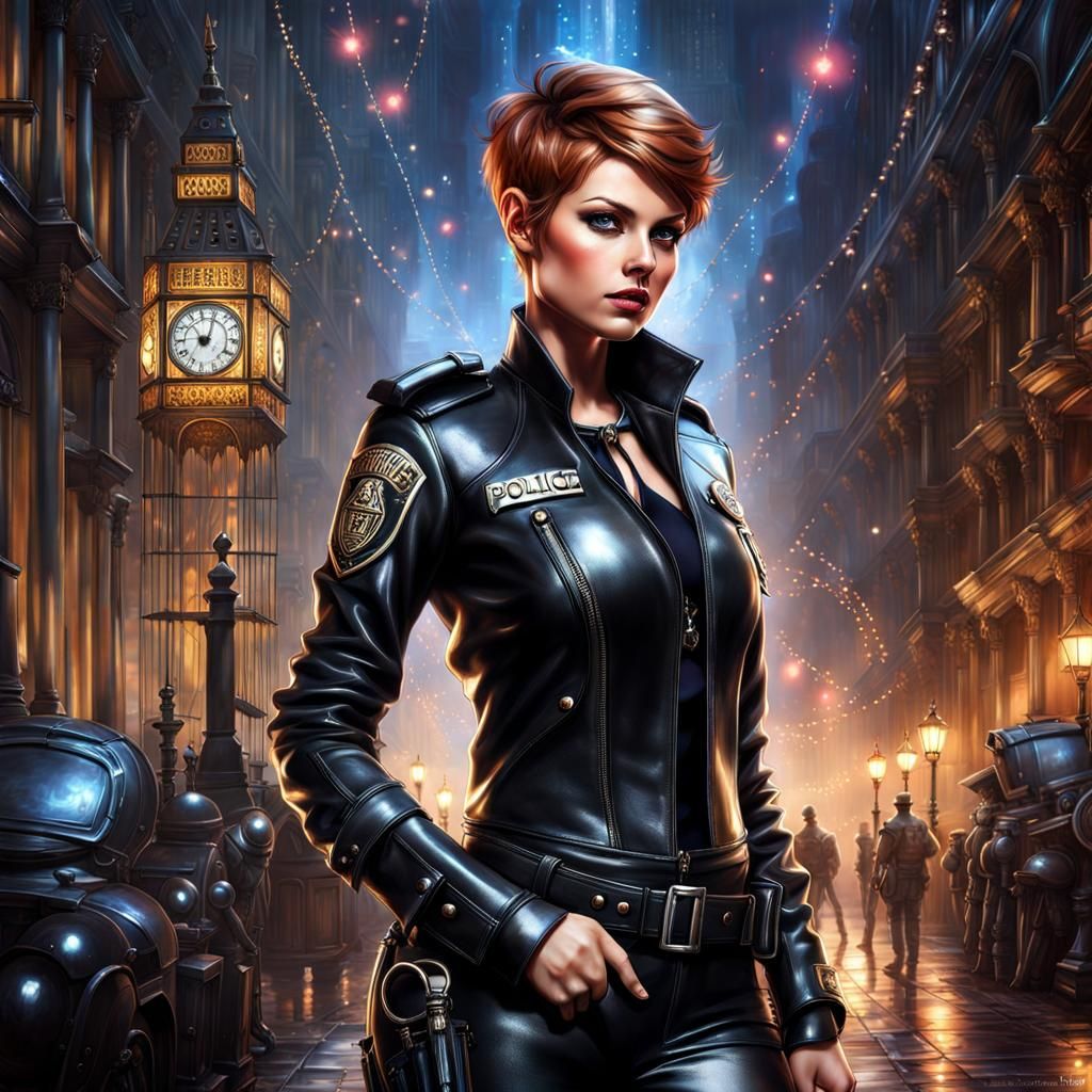 British Pixie Policewoman in Fantasy Art Style