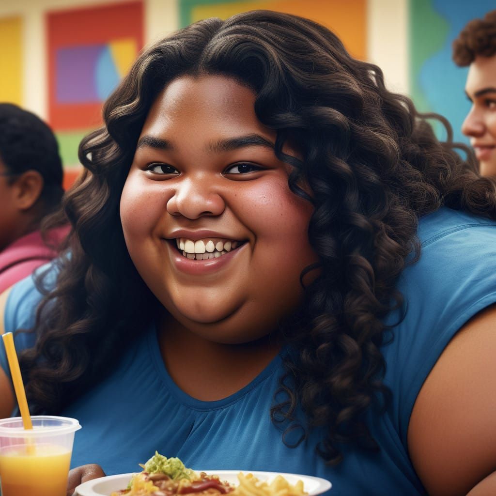 Enchanting Hyperrealistic Portrait of a Curvy Black French G...