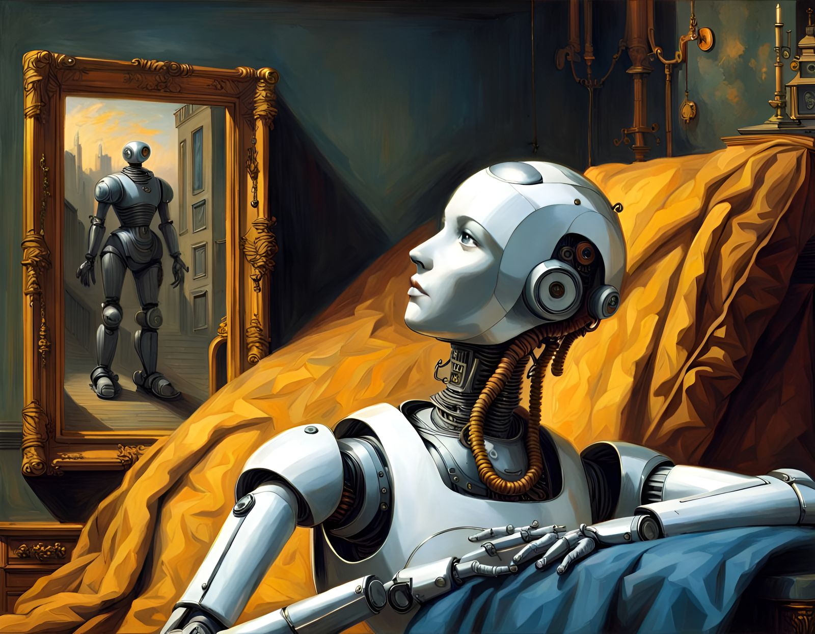 Robot Portrait in Gustave Dore Style