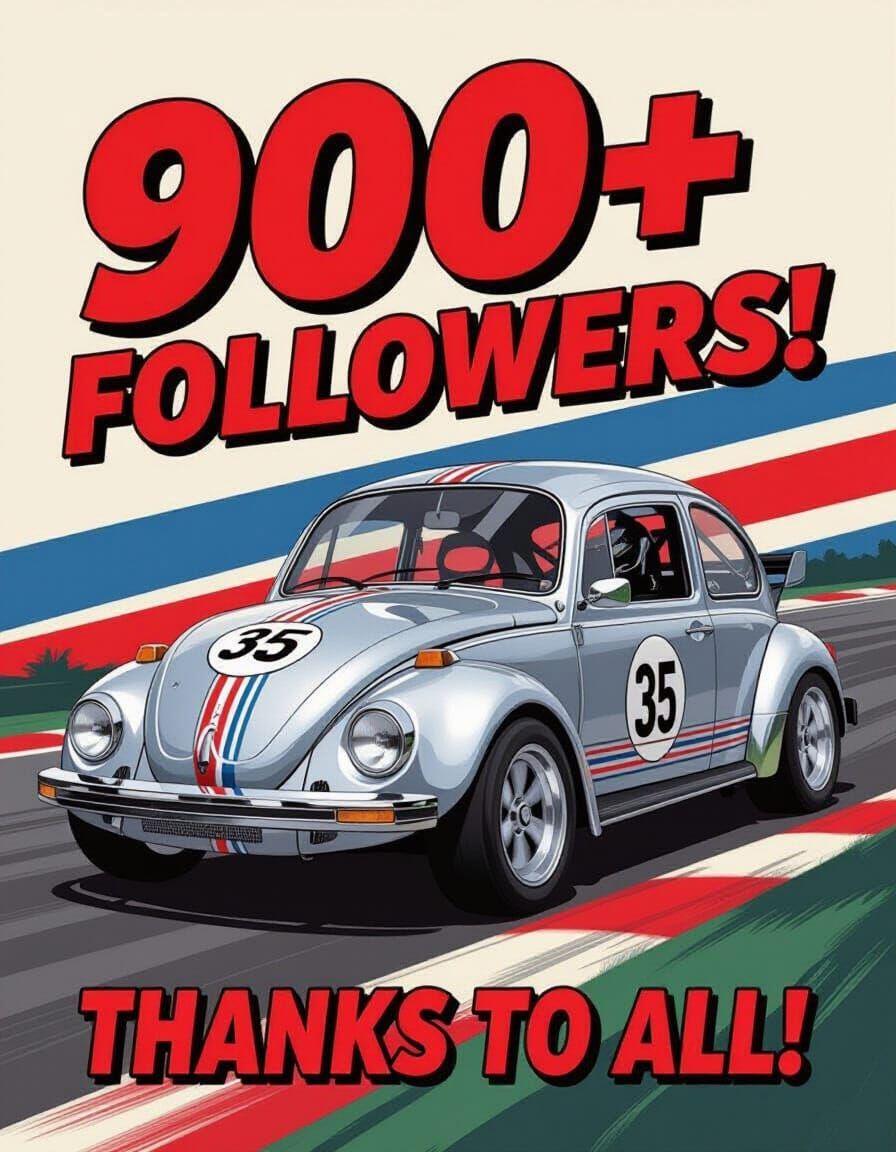 Retro 1973 VW Beetle Martini Racing Poster