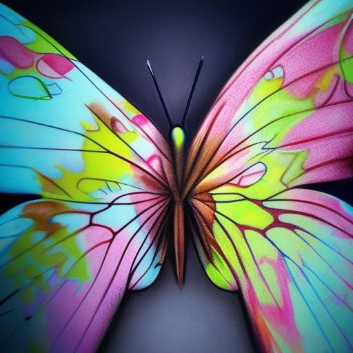 Hyperrealistic Meat Eating Butterflies in Splash Art Style