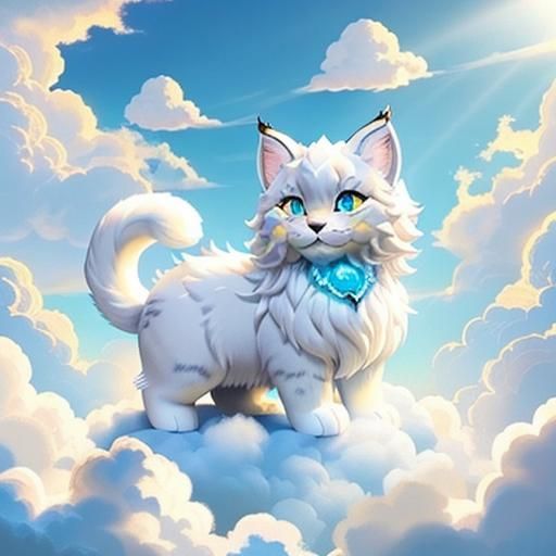 Floofy Lynx Cloud Cat in Sunlight