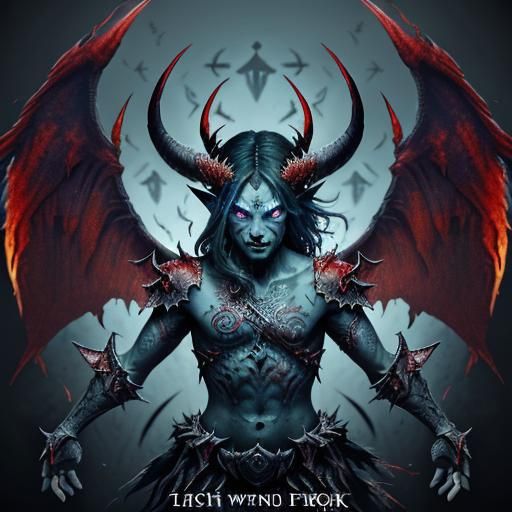 Demonic Fish Person Casting Blood Magic