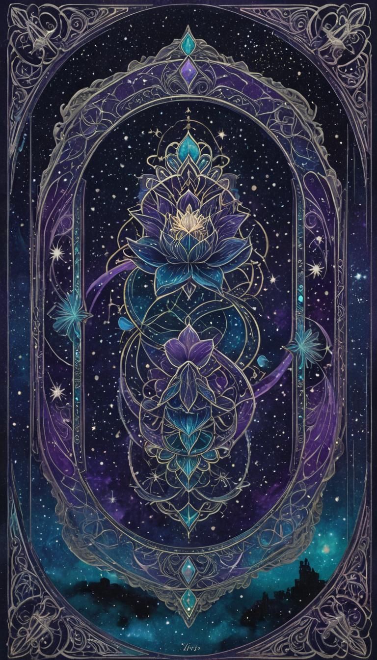 Mystical Tarot Card in Ayahuasca-Inspired Visionary Art