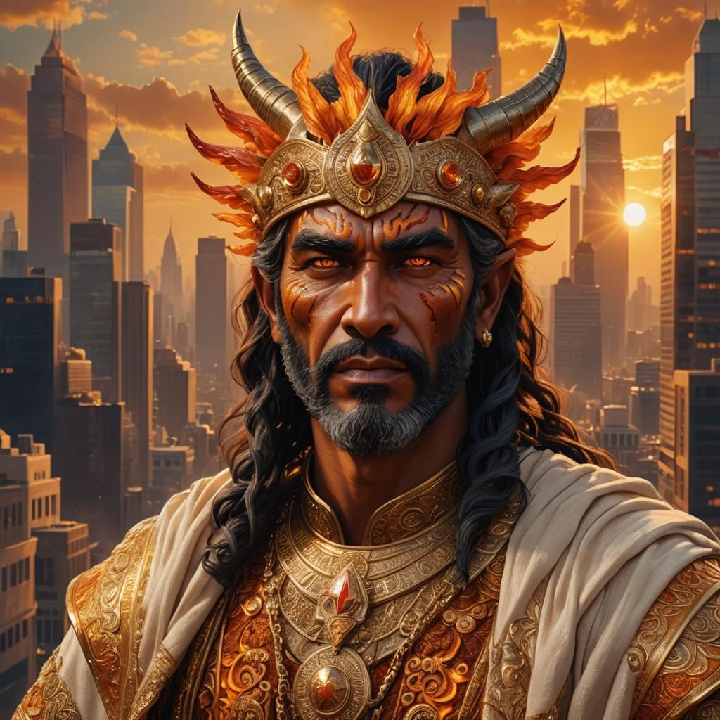 Ancient Fire Demon Portrayed in Modern City