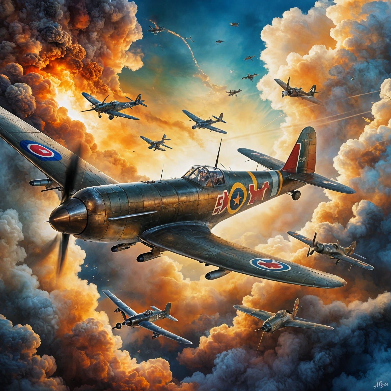 WWII Warplanes Engage in a High-Stakes Aerial Dogfight