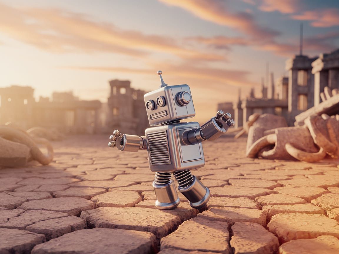 Robot Dances in Apocalyptic Sunset: Retro Blockbuster