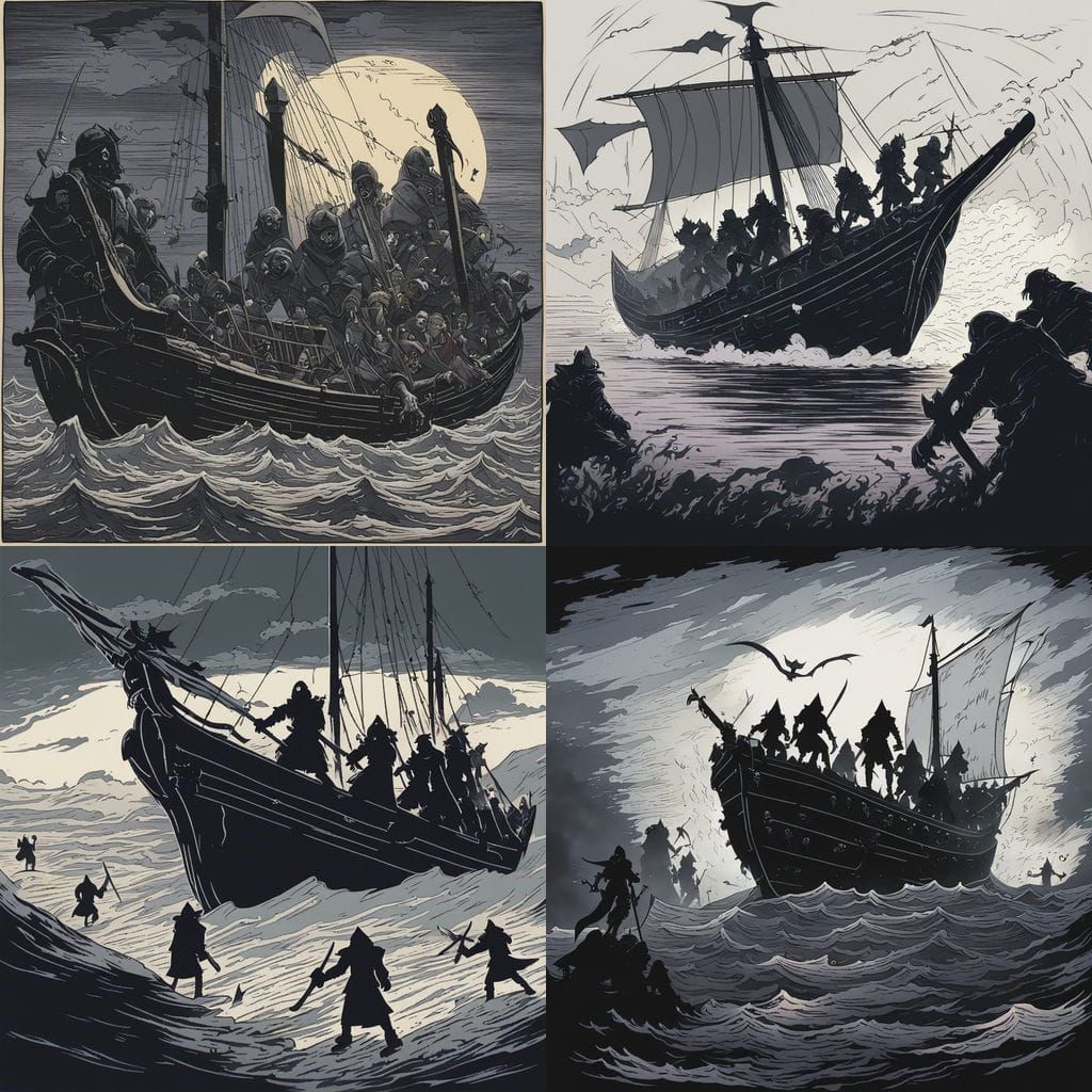 Dark Spectral Shadow Engulfed Knights on Haunted Ship in Got...