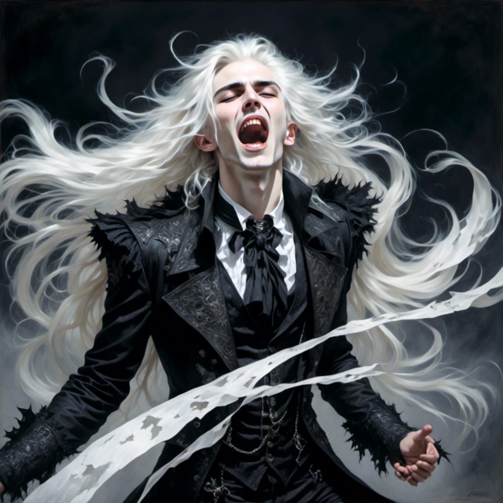 Screaming Gothic Man Portrait of Anguish