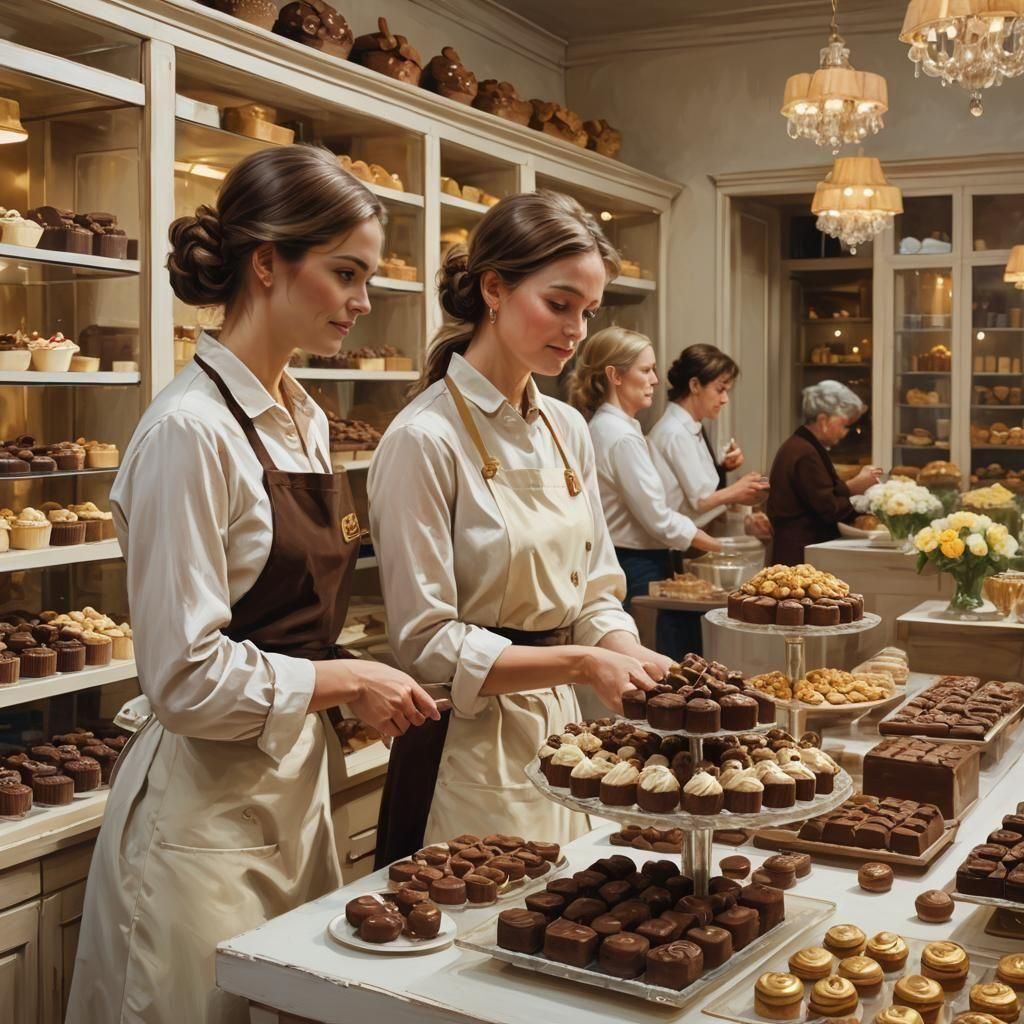 Elegant Chocolate Stand Display with Golden Lighting