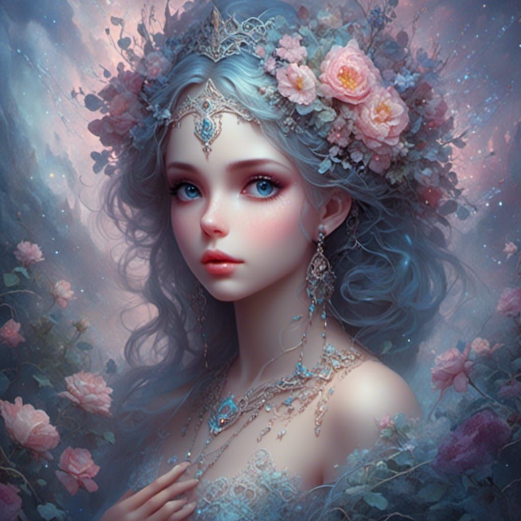 Gothic Girl Macro Photograph in Ethereal Style