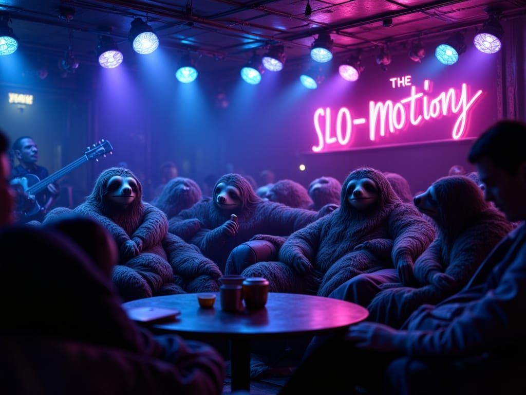Lively scene at The Sloths' Club