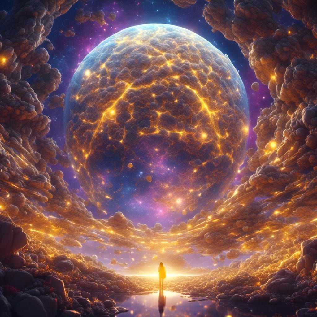 Holographic Astral Pikachu in Mixed Media Illustration