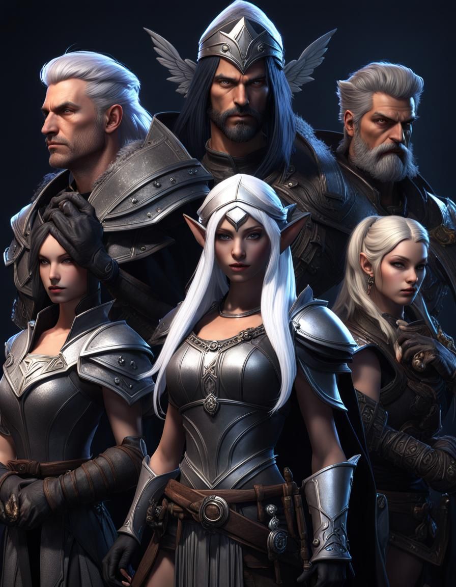 Fantasy Group Portrait in Gothic Art Style