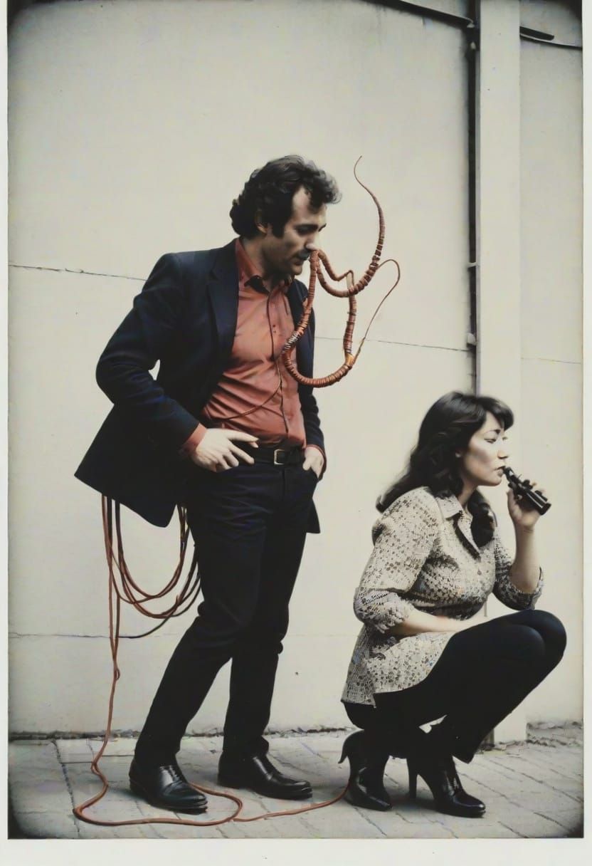 Centipede With Polaroid Pipes Photogravure