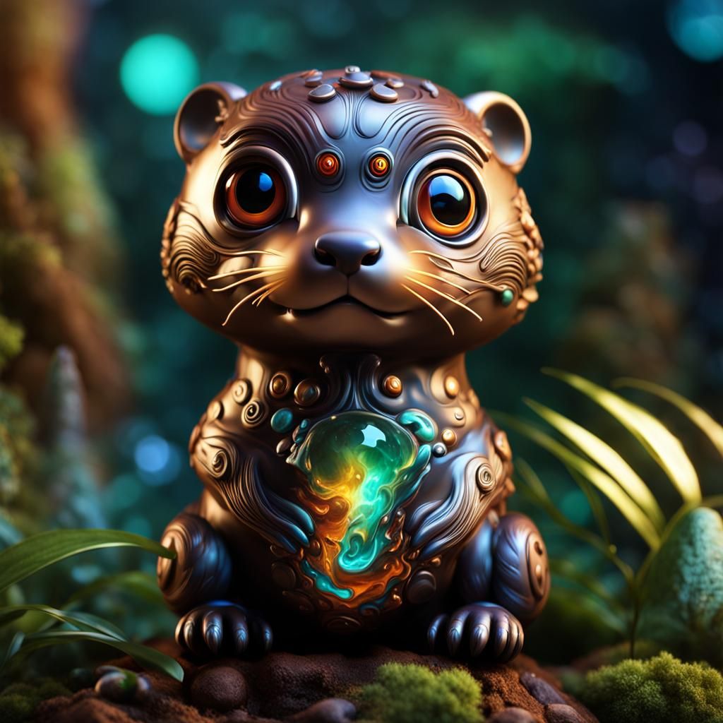 eccentric clay pottery baby otter