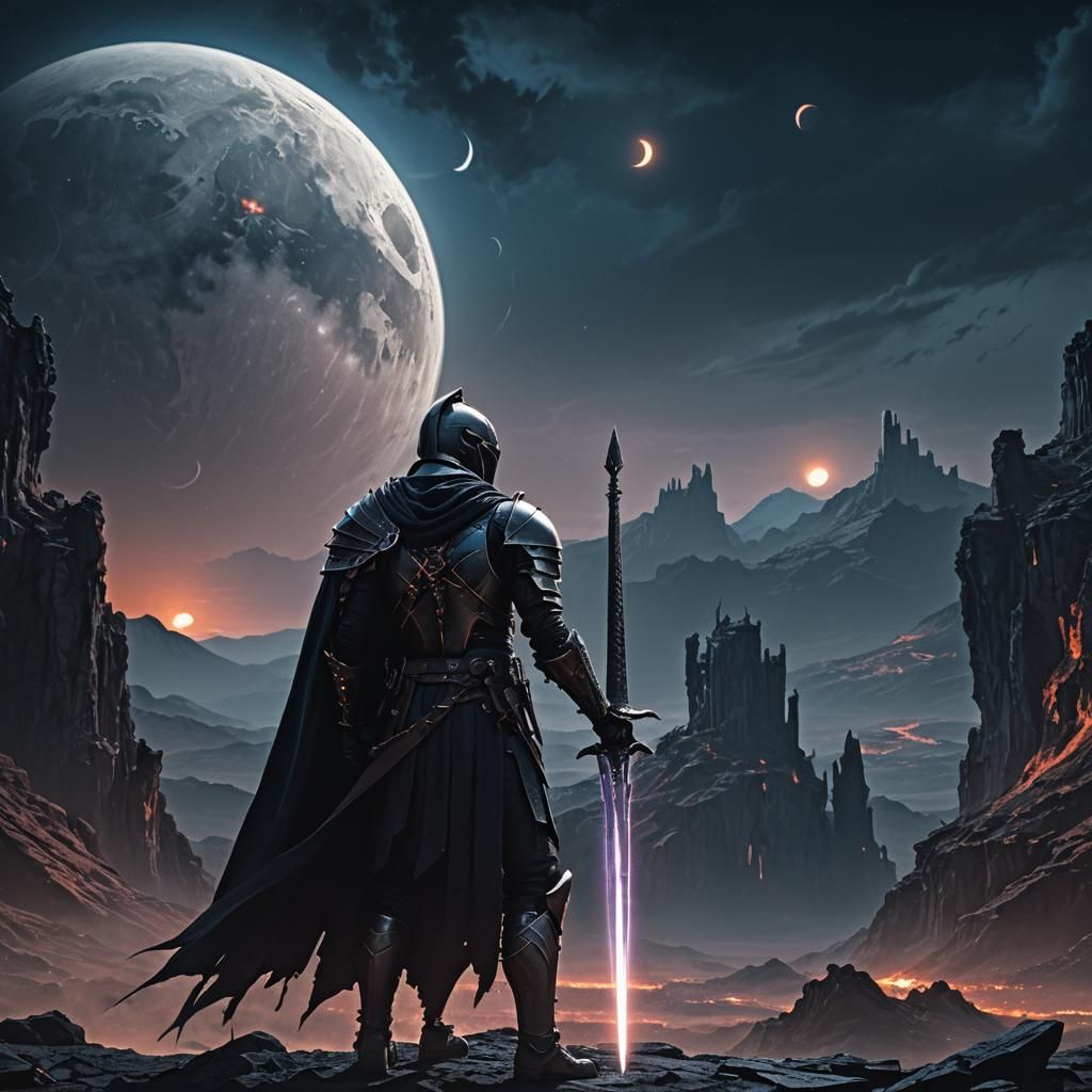 Dread Knight of the Eclipse in Dark Fantasy Style