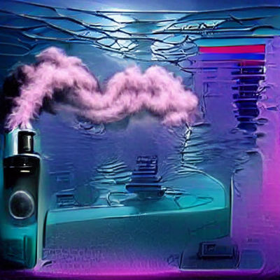 Underwater Vaporwave Scene in Vibrant Colors