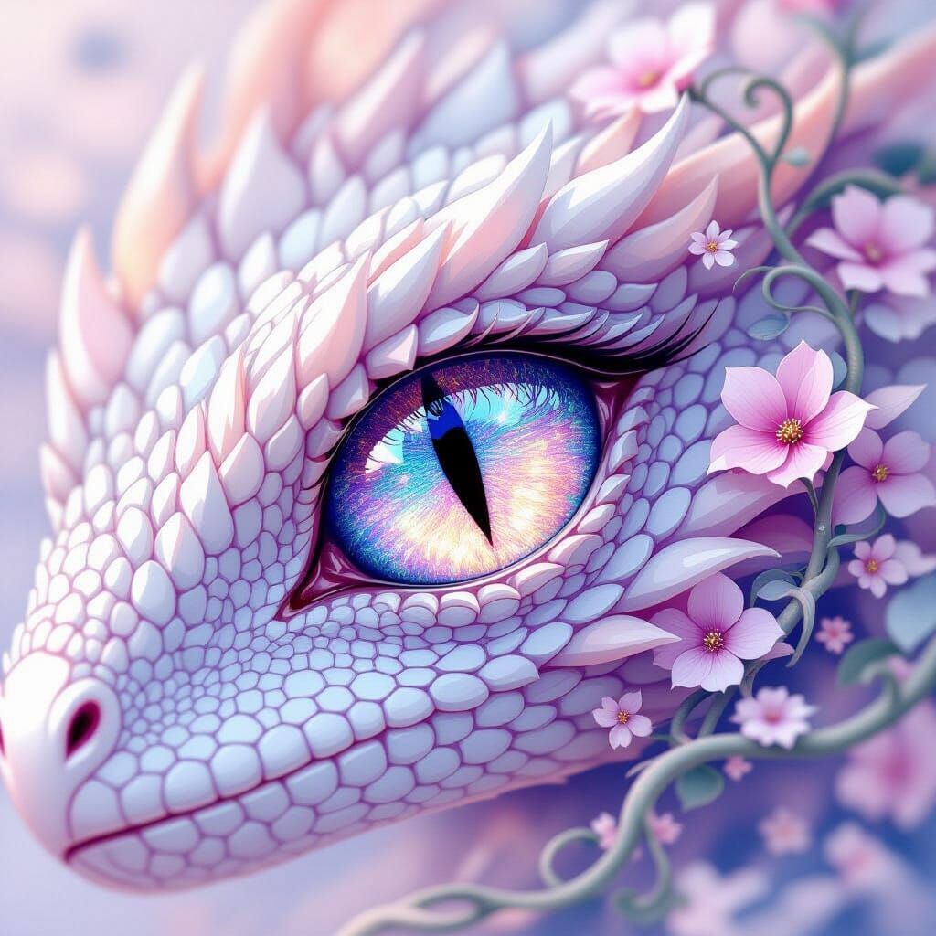 Dragon's Eye Close-Up in Ethereal Impressionist Style