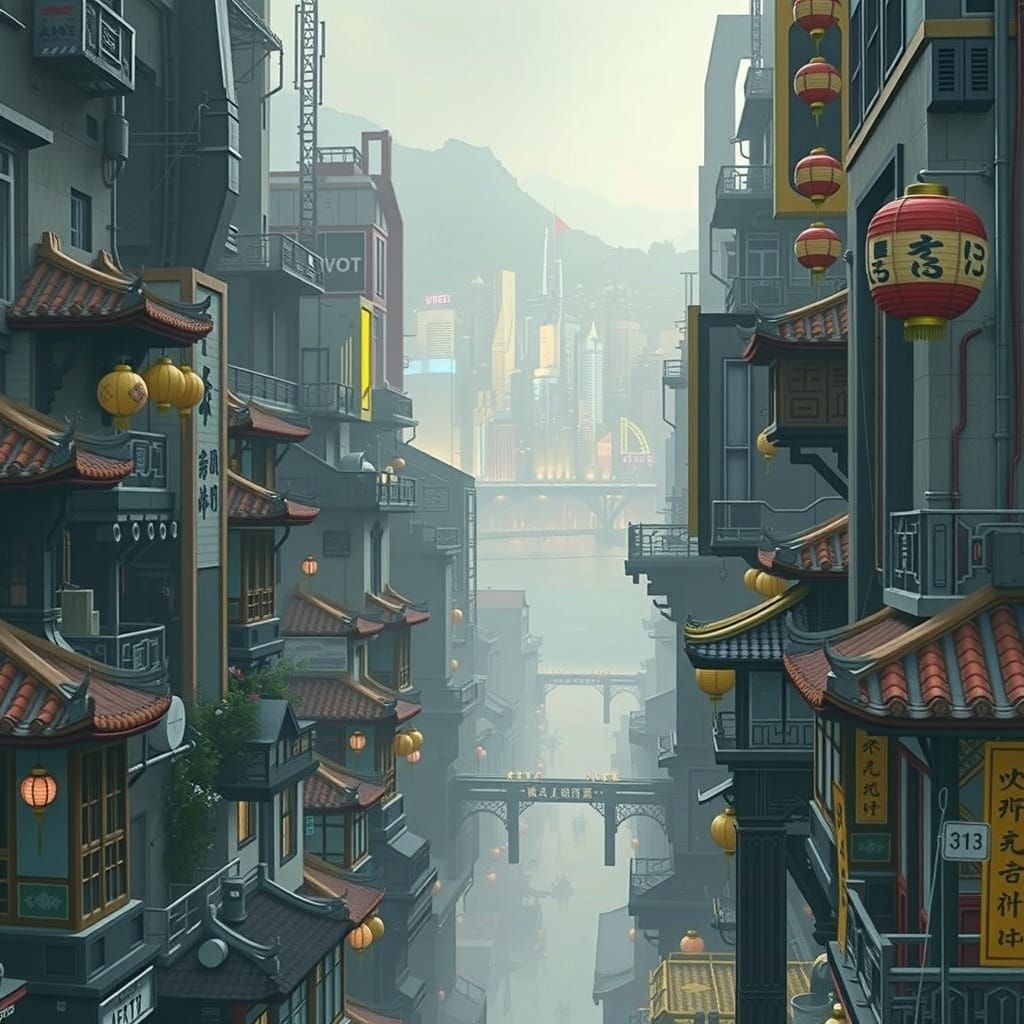 Cyberpunk Chongqing: A Futuristic Blend of Old and New