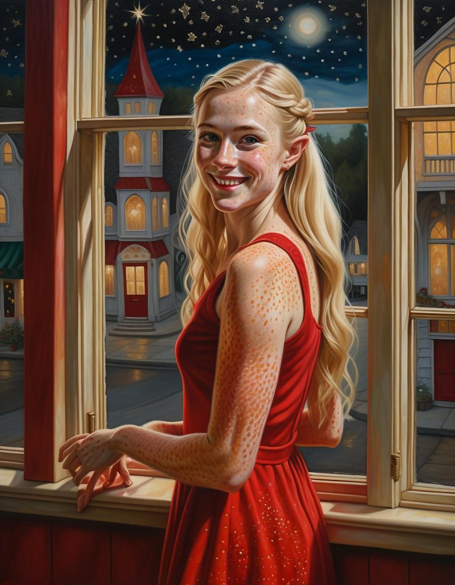 Ethereal Elf Woman in Renaissance Chiaroscuro