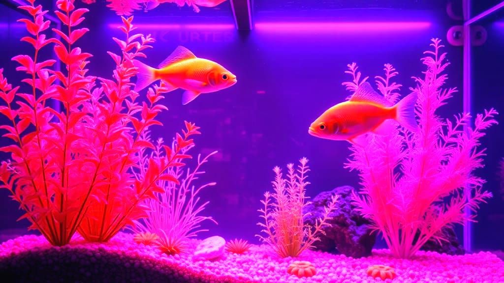 Neon Pink and Orange Fish Tank