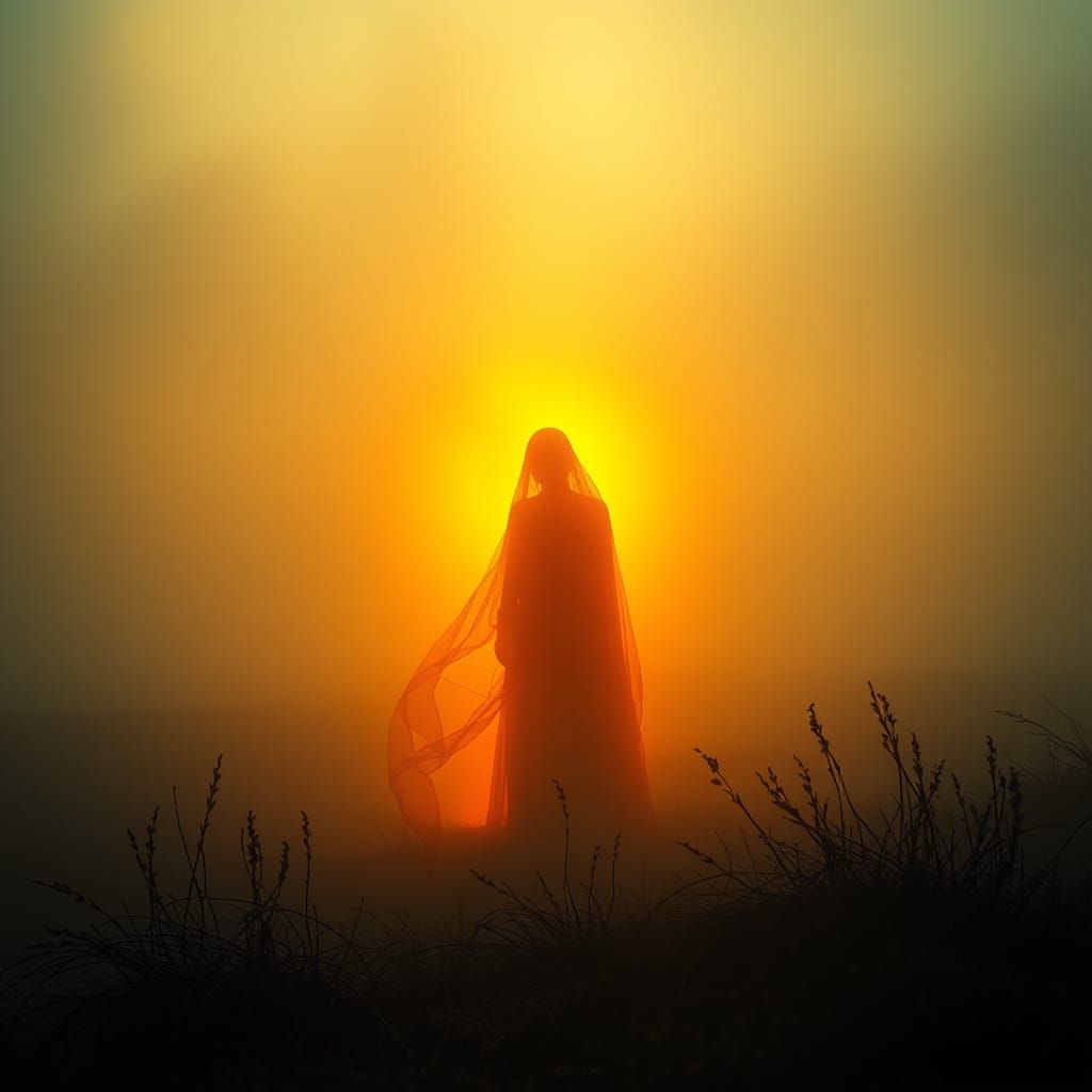 Golden Ember in Moody Landscape