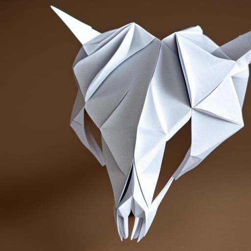 Origami Triceratops Skull Papercraft Sculpture