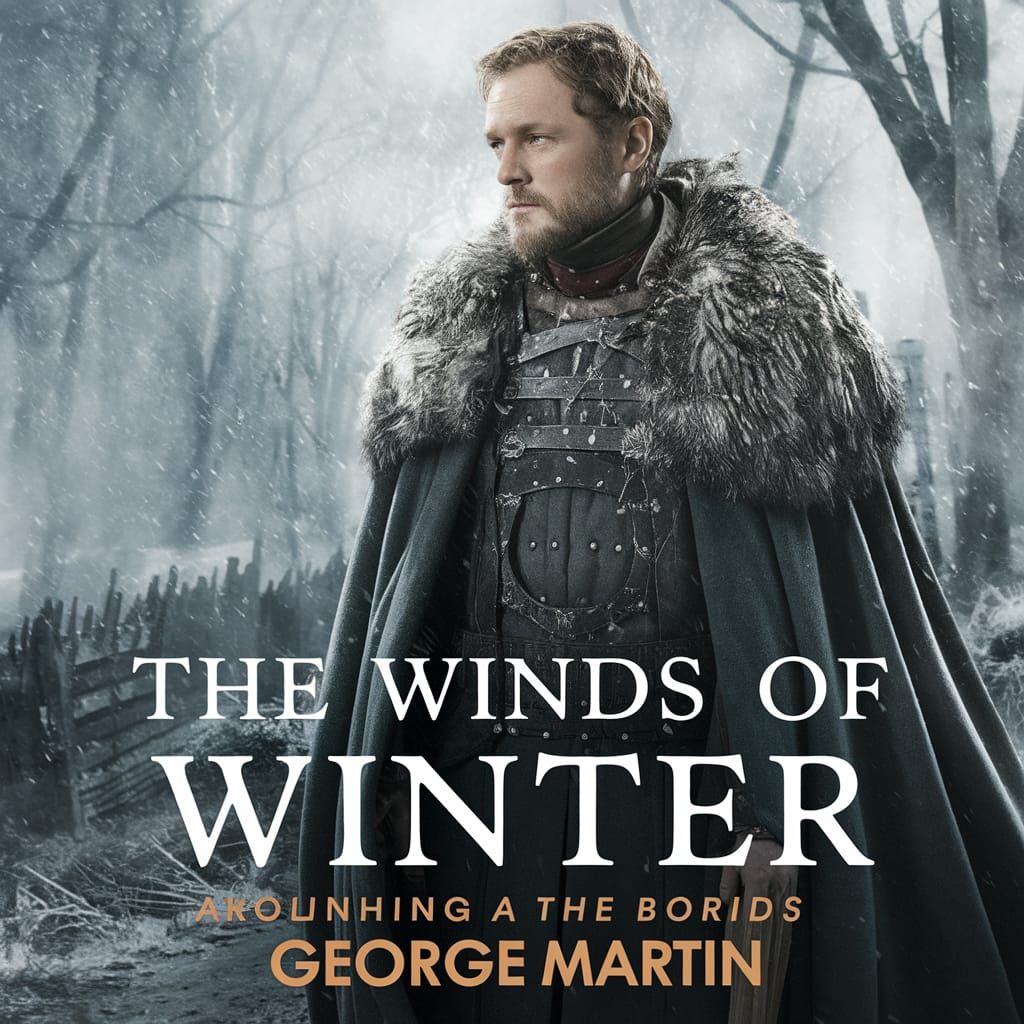 Winter's Epic Fantasy Book Cover in Dark, Moody Style