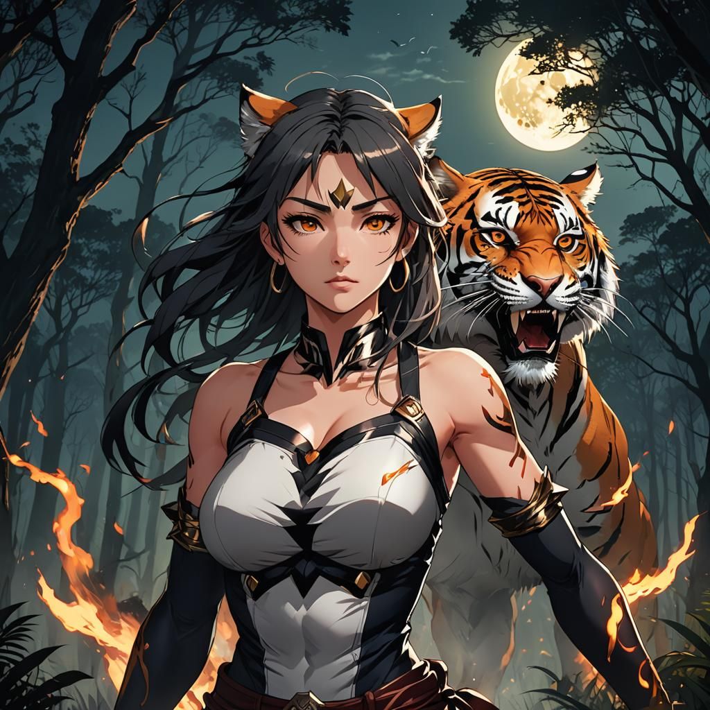 Woman and Tiger