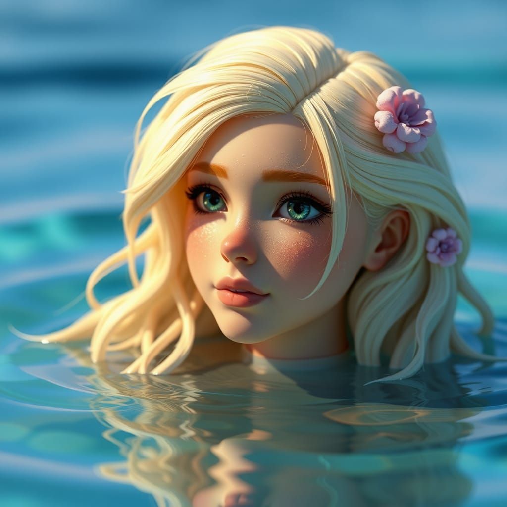 Enchanting Mermaid in Ocean Depths: 3D Digital Art