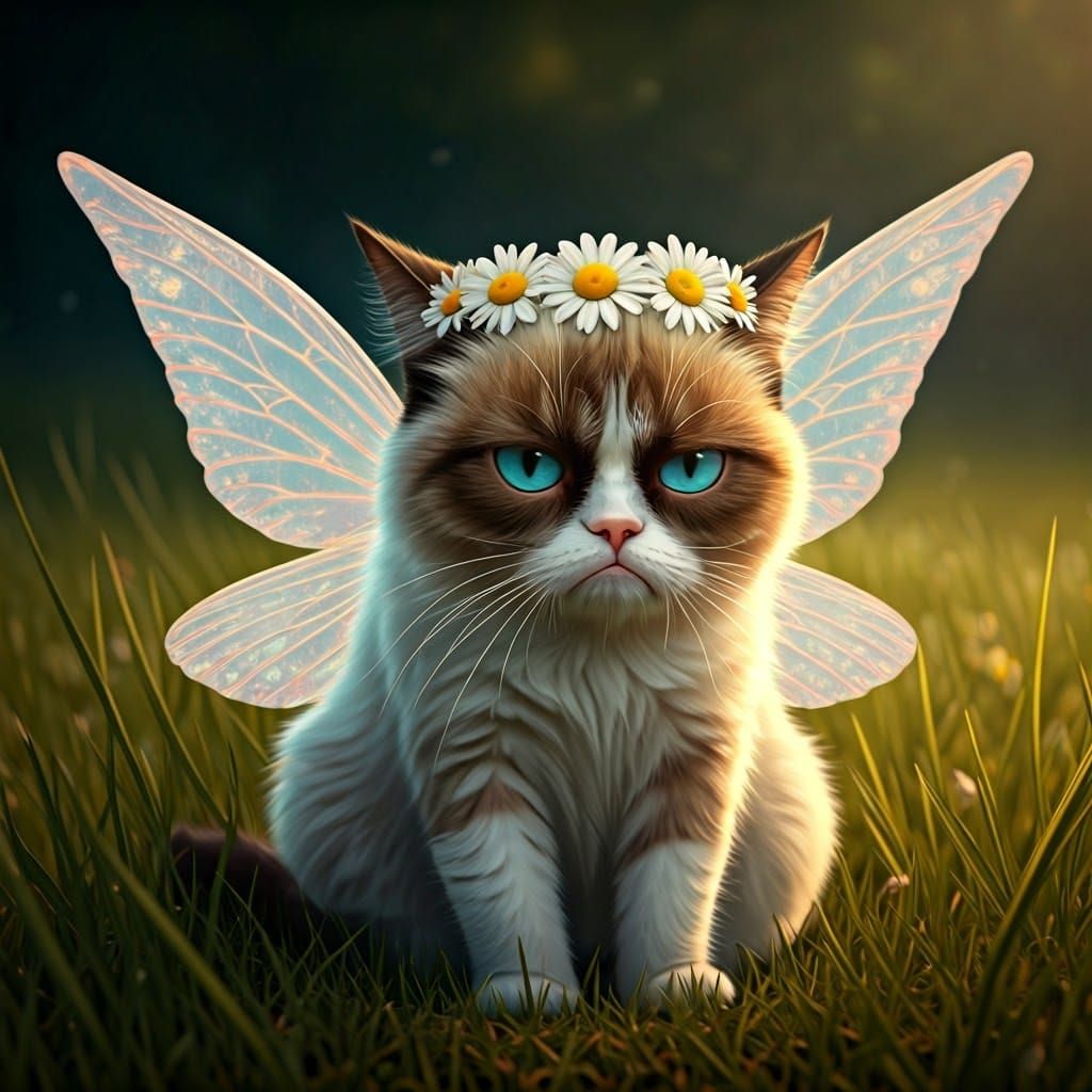 Displeased Fairy in Whimsical Field