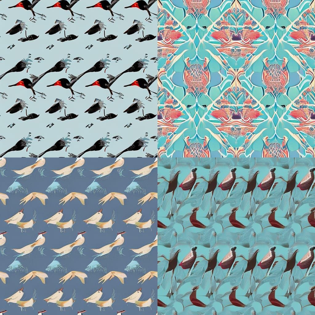 Seamless Bird Pattern for Textile Print