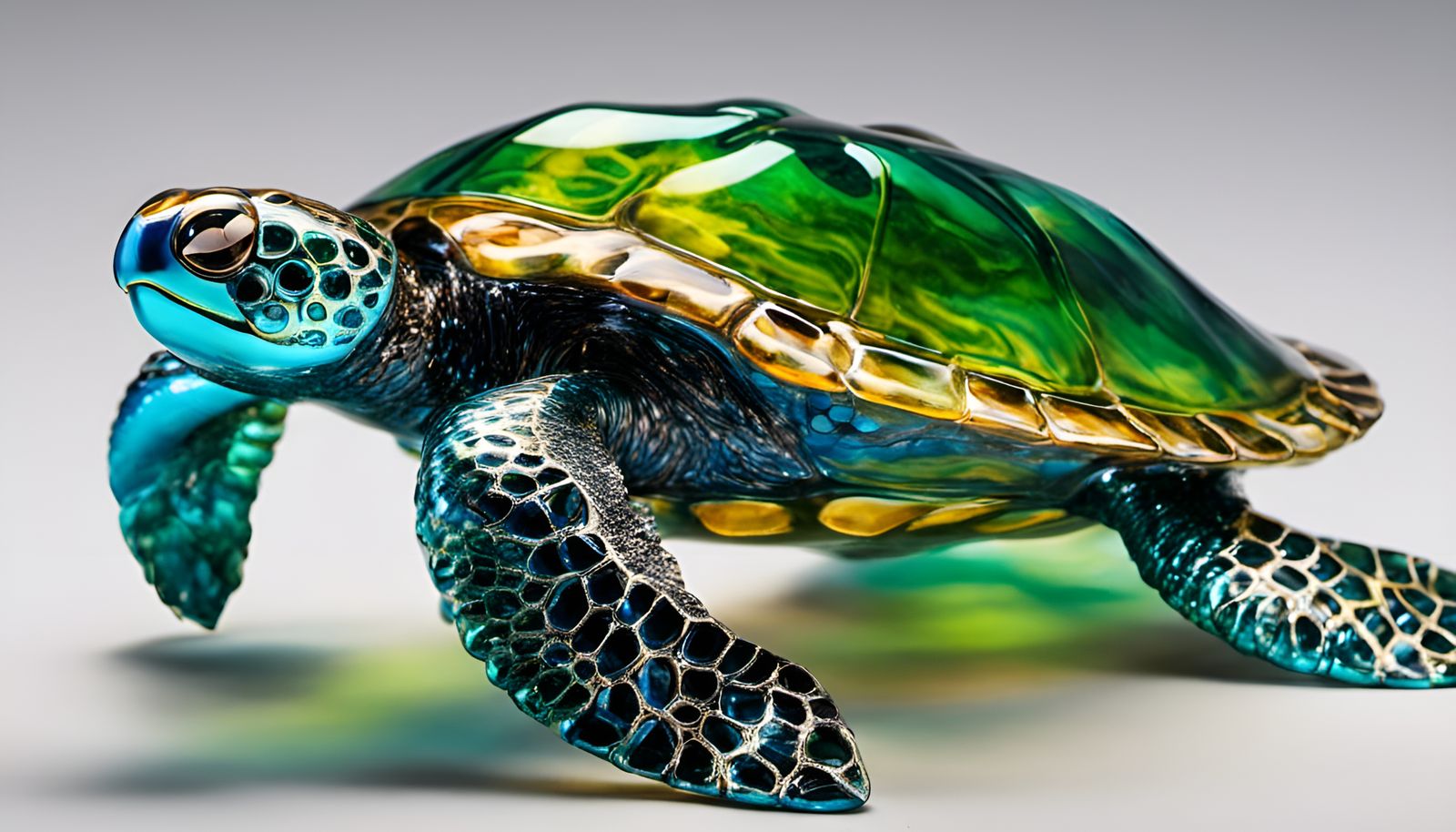 handblown glass sea turtle π’π