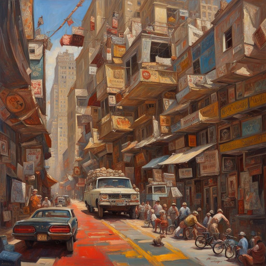 Maximalist Oil Painting in James Gurney Style