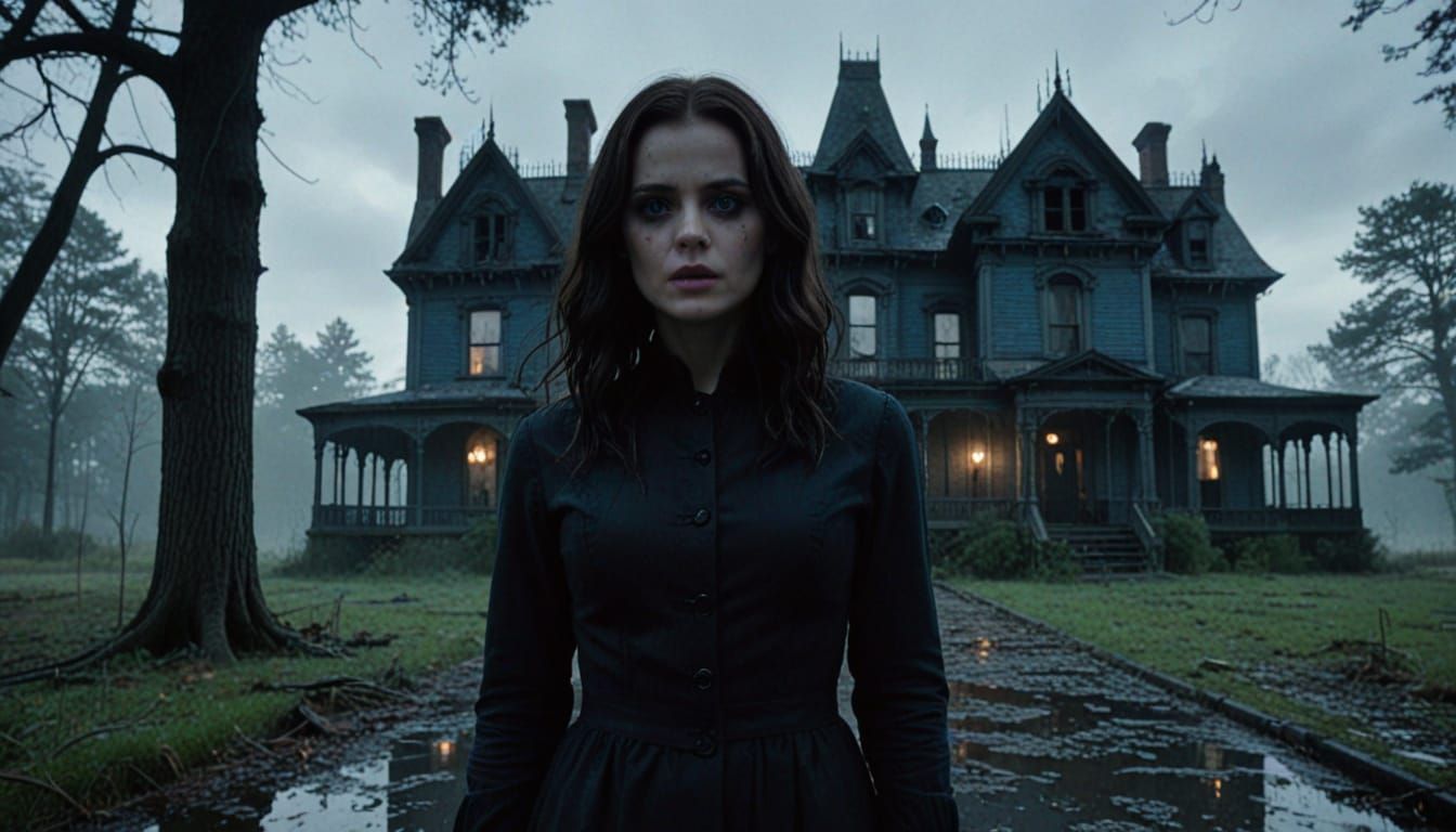 Decaying Mansion: A Gothic Horror Scene