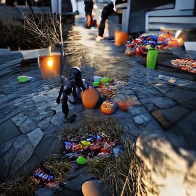 Halloween Trick-or-Treating Scene in Modern Graphics Engine
