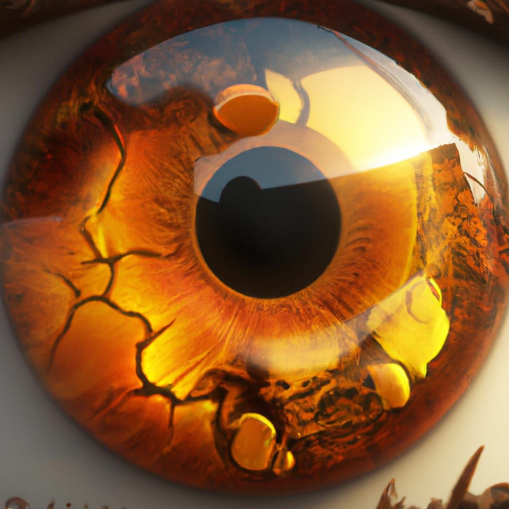 Amber Eye with Mosquito: Detailed Matte Painting