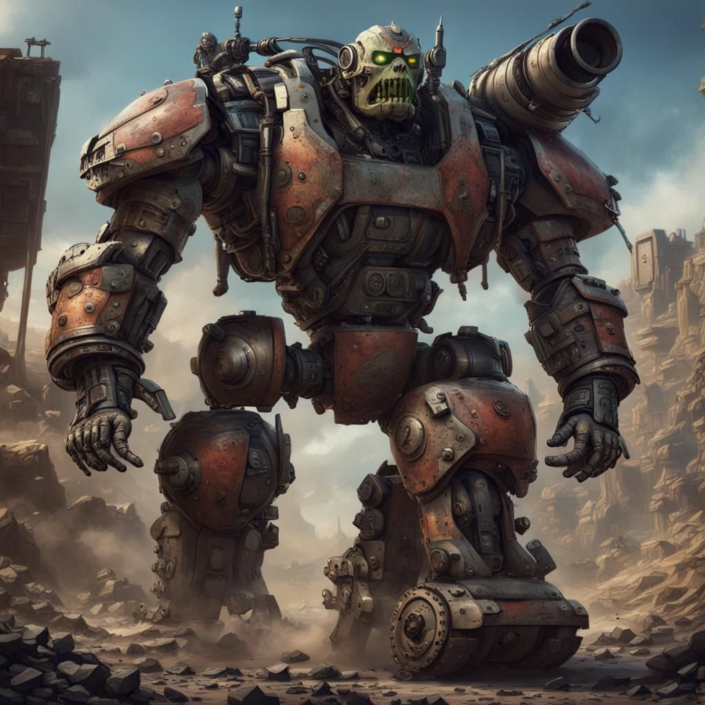 Orc Warrior in Sci-Fi Robotic Armor