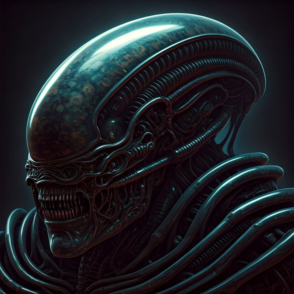 Surreal Biomechanical Alien in Giger Style