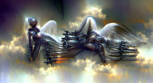 Mechanical Angel in Divine Light