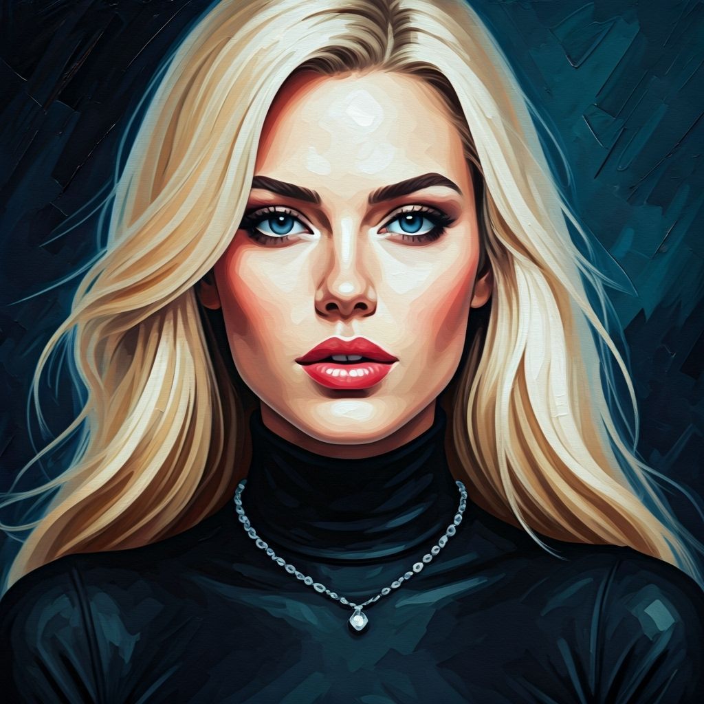 Blonde Woman Portrait in Neo-Impressionist Style