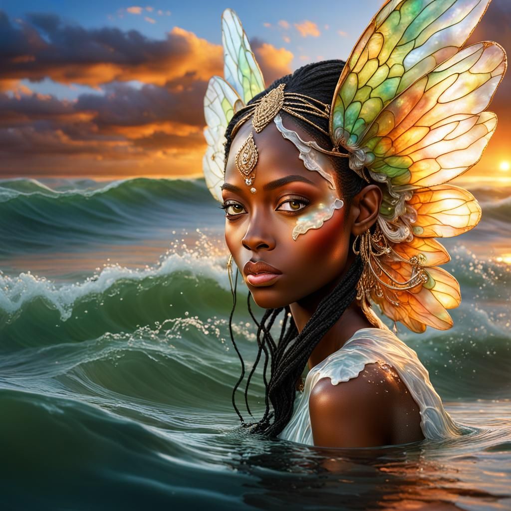 African American Fairy Emerges at Sunrise: Russel Ord Photog...
