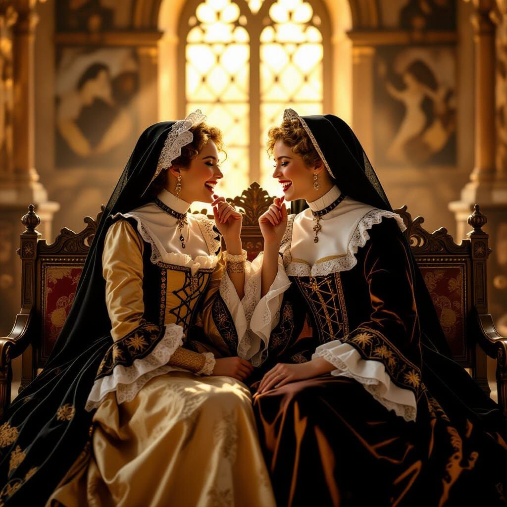 Constance Bonacieux and Anne de Breuil in Steampunk Nunnery
